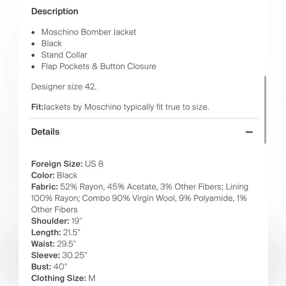 Moschino Bomber Jacket - Picture 4 of 4